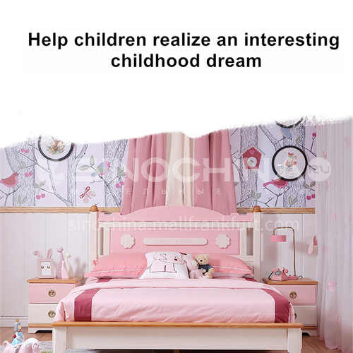 JFD-528 bedroom modern solid wood frame foam mattress children bed